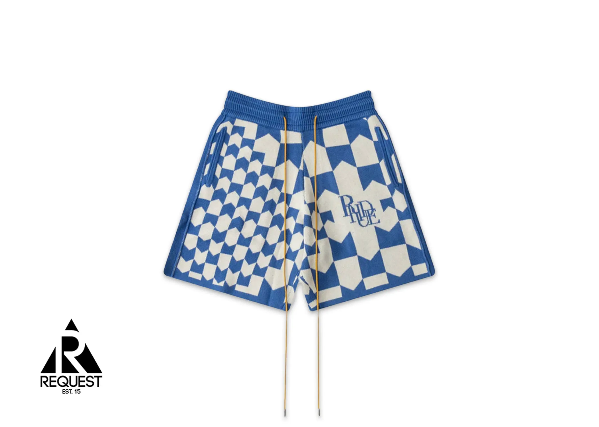 Rhacing Checkered Knit Shorts "Blue"