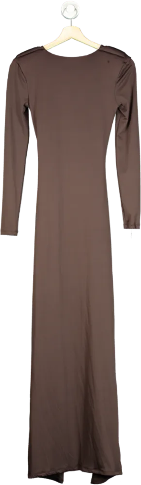 Rick Owens Brown Long Sleeve Maxi Dress UK 10