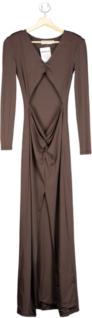 Rick Owens Brown Long Sleeve Maxi Dress UK 10