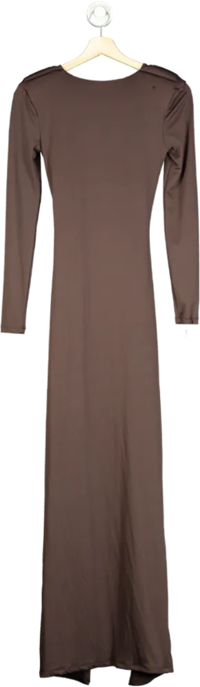 Rick Owens Brown Long Sleeve Maxi Dress UK 10