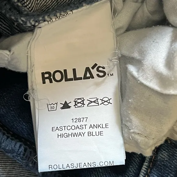 ROLLA’S | Eastcoast Ankle High rise skinny jeans dark wash denim size 27