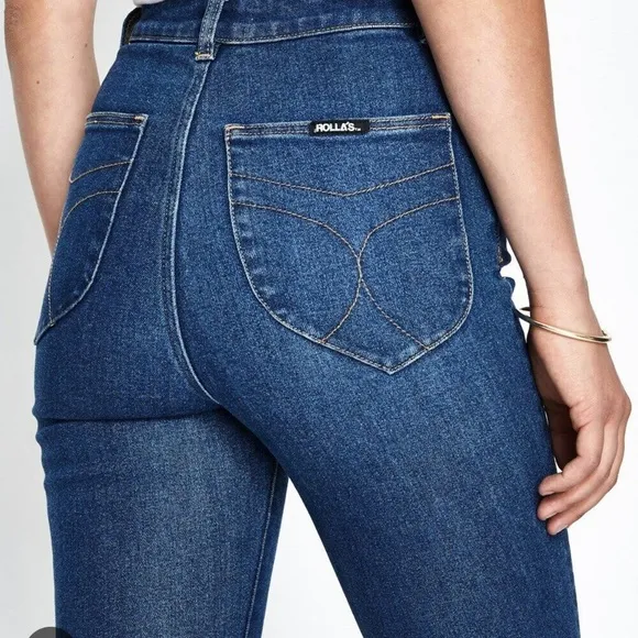 ROLLA’S | Eastcoast Ankle High rise skinny jeans dark wash denim size 27