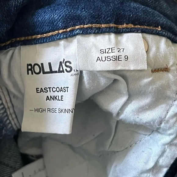 ROLLA’S | Eastcoast Ankle High rise skinny jeans dark wash denim size 27