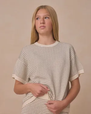 Rylee & Cru - Boxy Crop Top - Sage Stripe