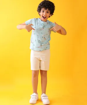 SAIL SKY ECRU BOYS SHORTS SET - SKY/ECRU