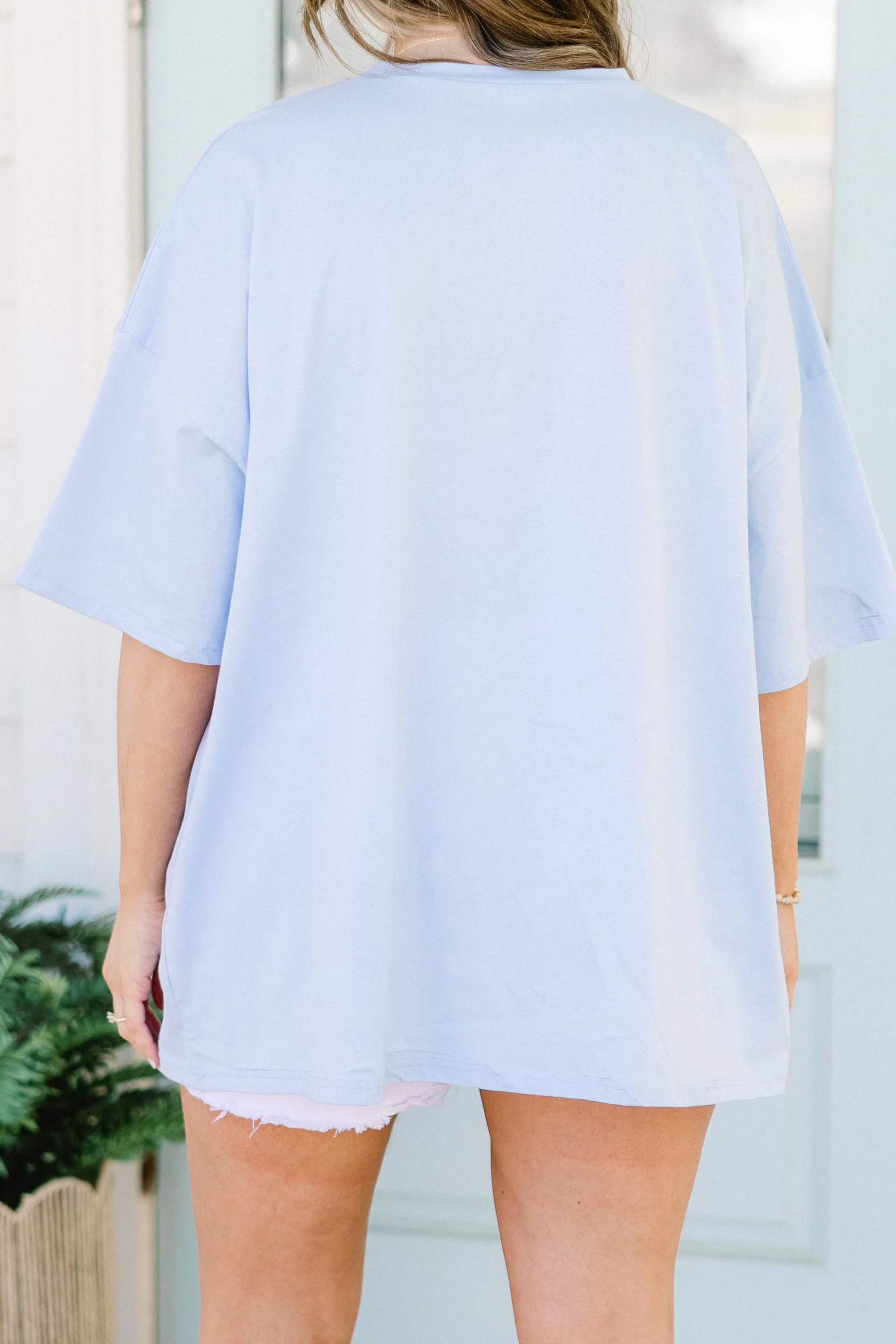 Salty in the Sun Boyfriend Tee, Ash Blue