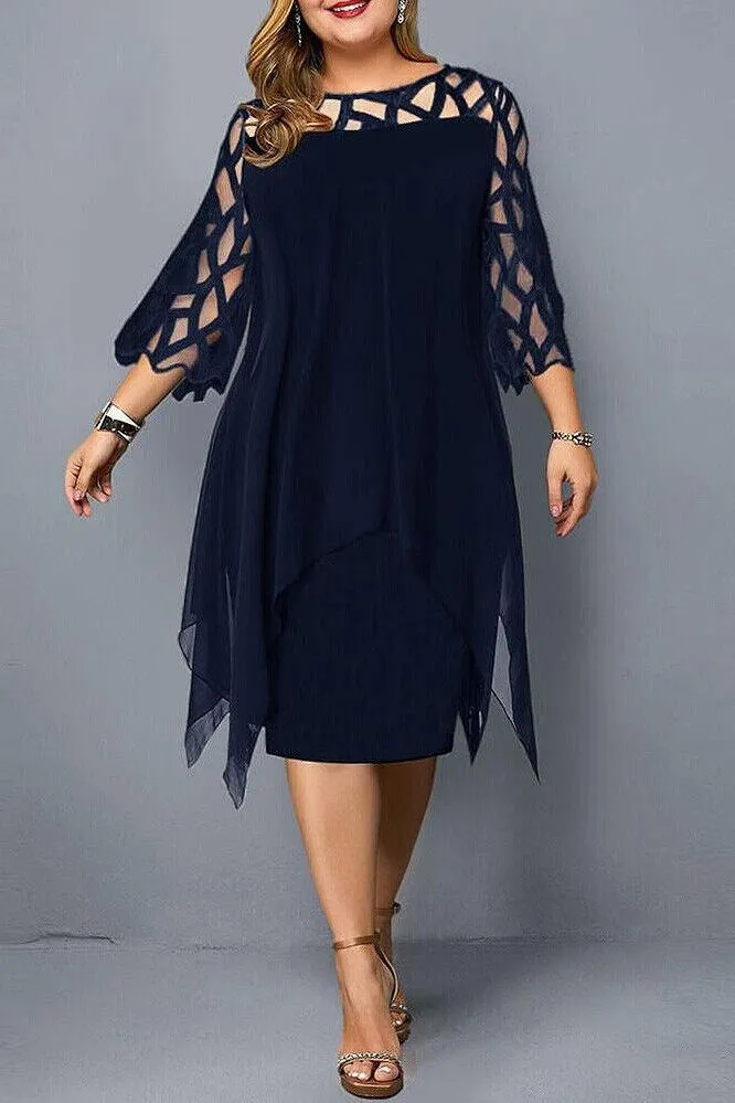 Sarah™️ | Chic Plus Size Midi Dress for Modern Women