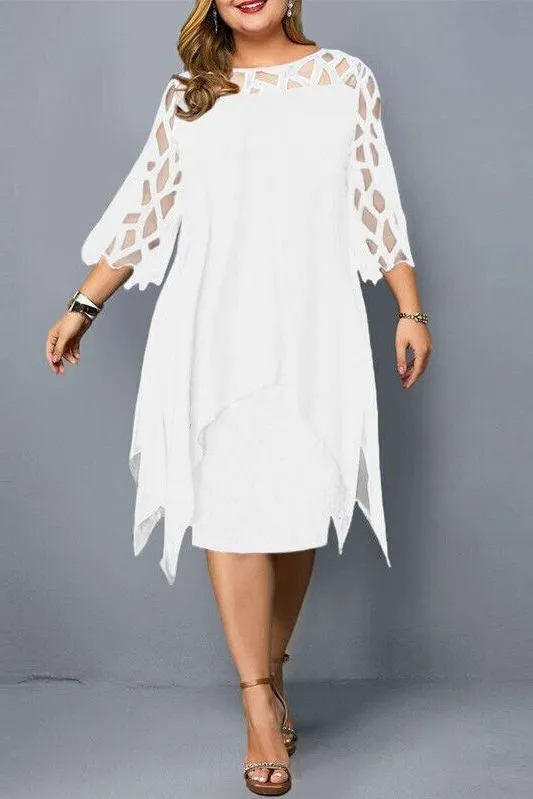 Sarah™️ | Chic Plus Size Midi Dress for Modern Women