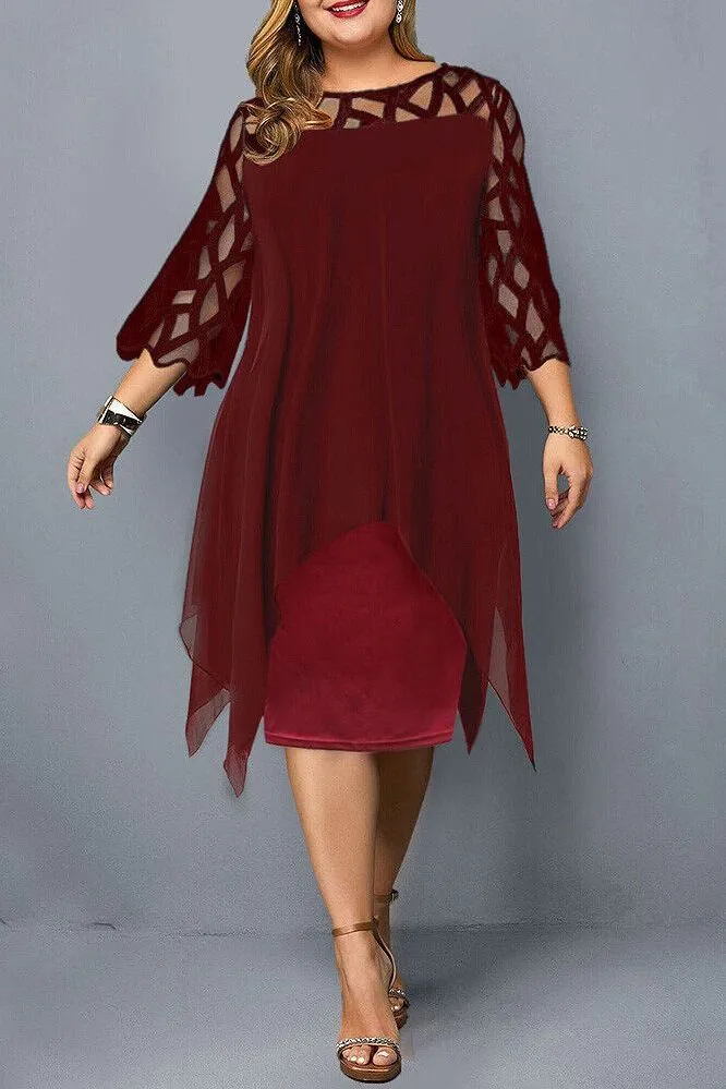 Sarah™️ | Chic Plus Size Midi Dress for Modern Women