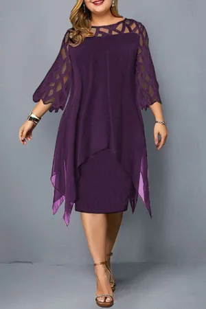 Sarah™️ | Chic Plus Size Midi Dress for Modern Women