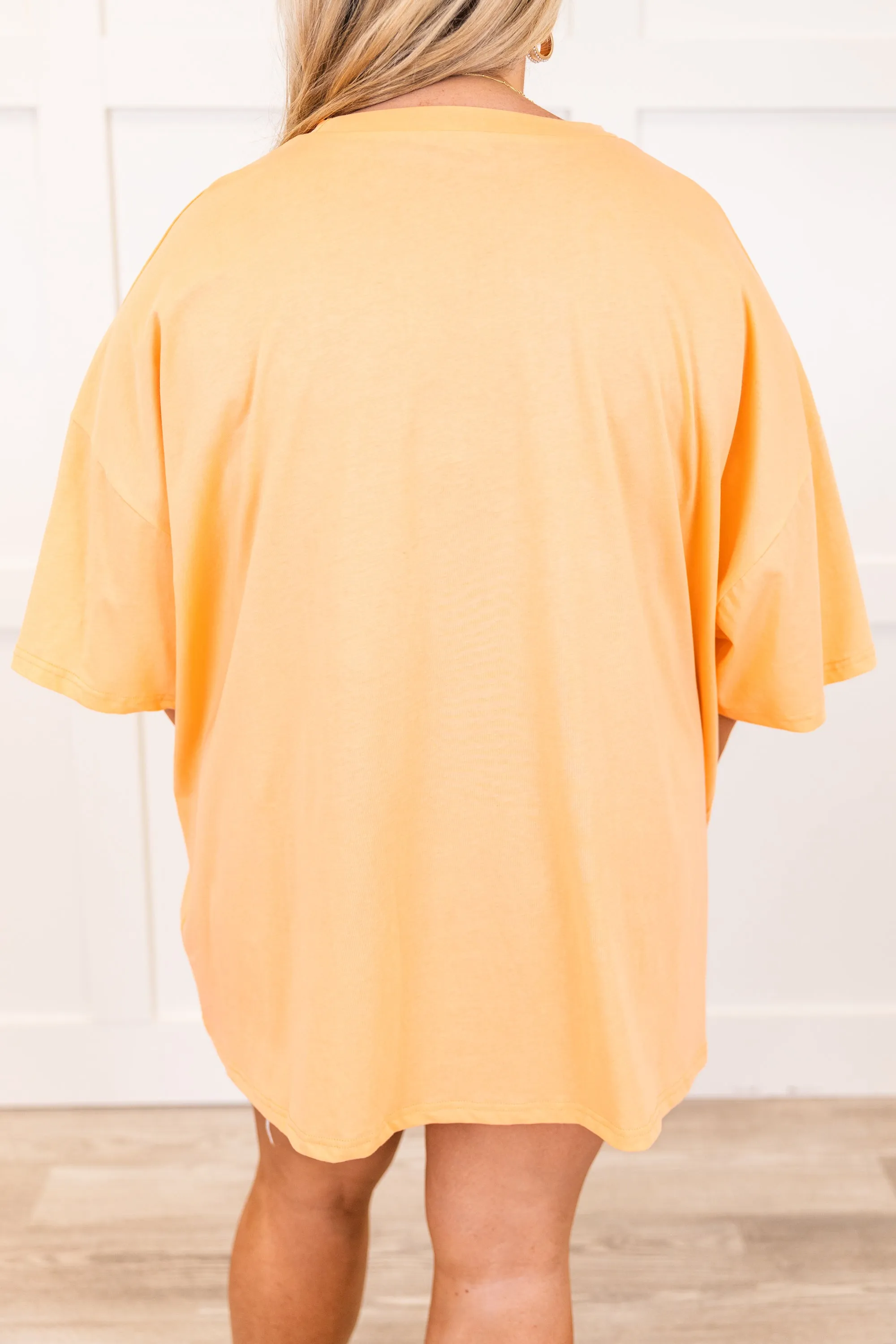 Seeing Palms Boyfriend Tee, Neon Coral