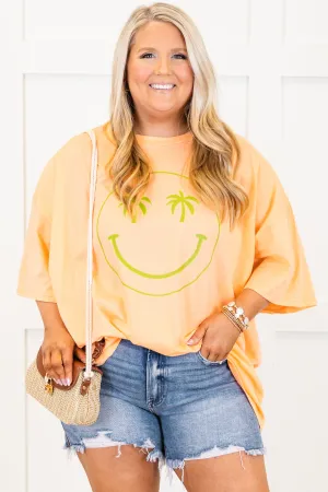 Seeing Palms Boyfriend Tee, Neon Coral
