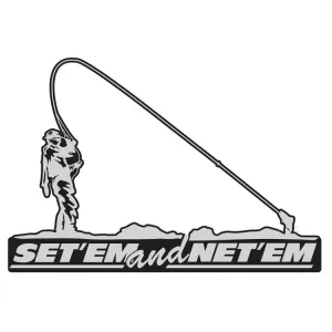 SET'EM AND NET'EM FISHING DECAL By Upstream Images
