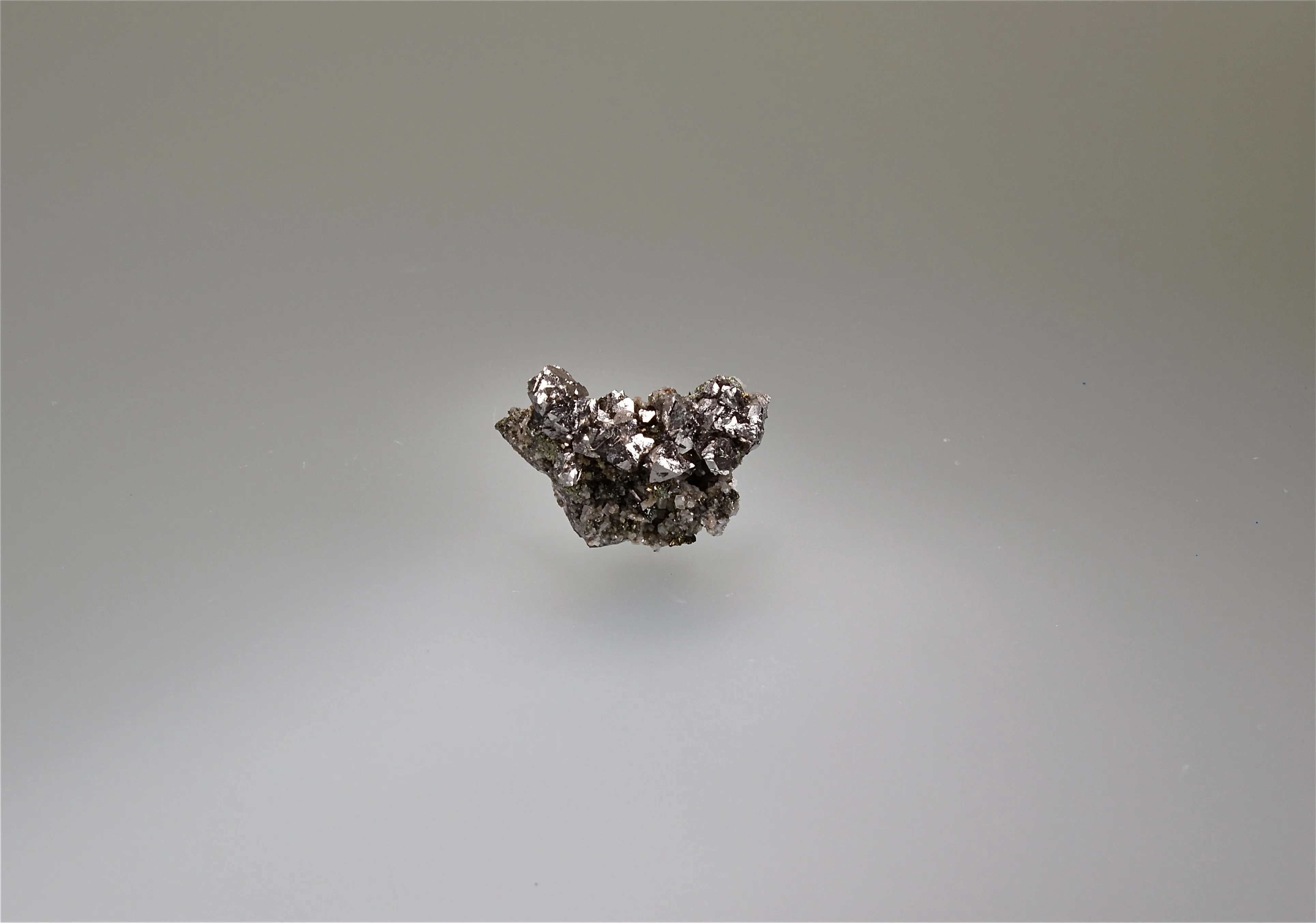 Siegenite, Sweetwater Mine, Viburnum Trend, Missouri, Collected c. 1990's, Ralph Campbell Collection, Miniature 1.0 x 1.7 x 3.0 cm, $75. Online 10/4.