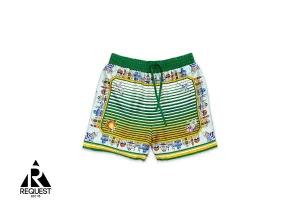 Silk Twill Shorts "Cityscape"