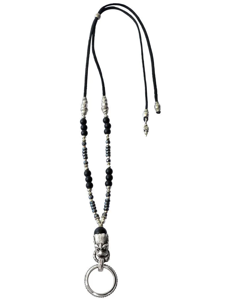 Silver Dragon Warrior Eye Ring Necklace