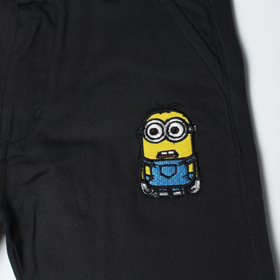 Smart Black Themed Summer Boys Short