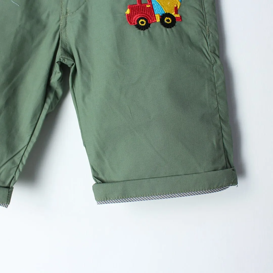 Smart Green Themed Summer Boys Short