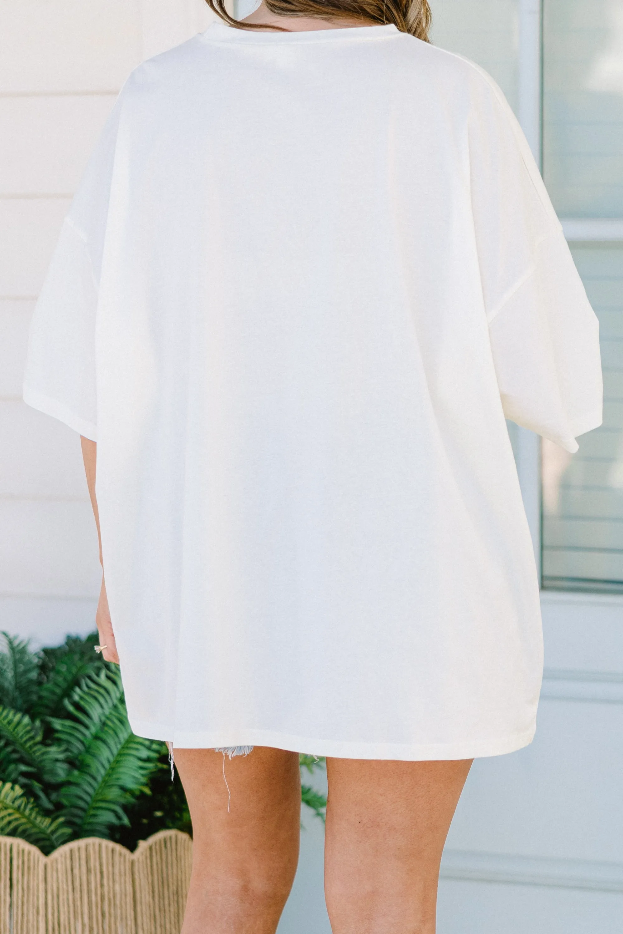 Smiles At The Coast Boyfriend Tee, Ivory