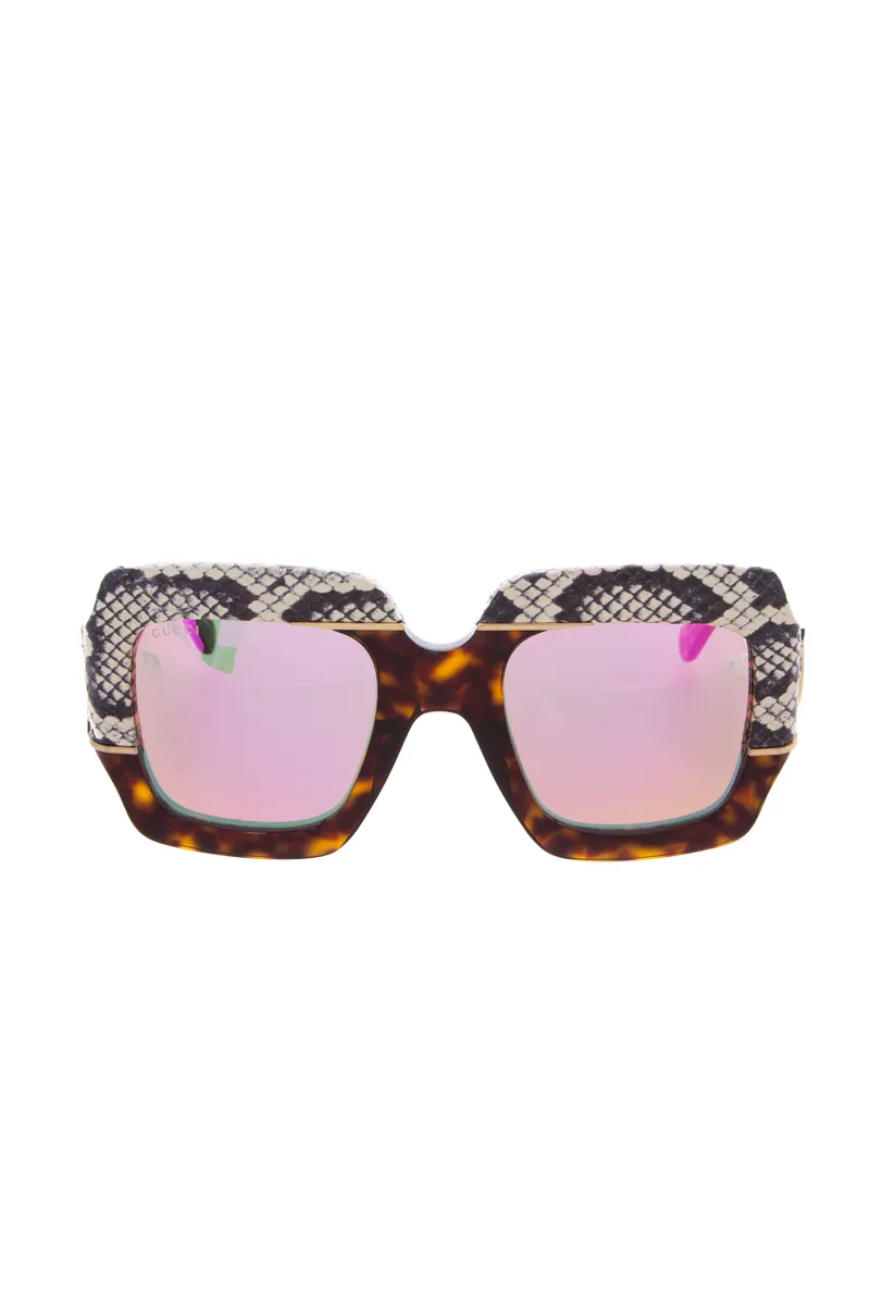 Snakeskin Oversized Sunglasses