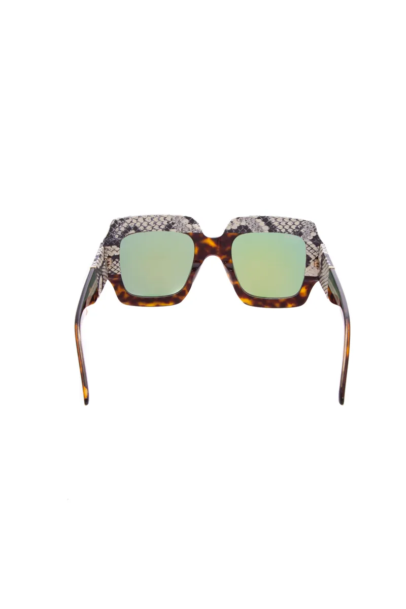 Snakeskin Oversized Sunglasses