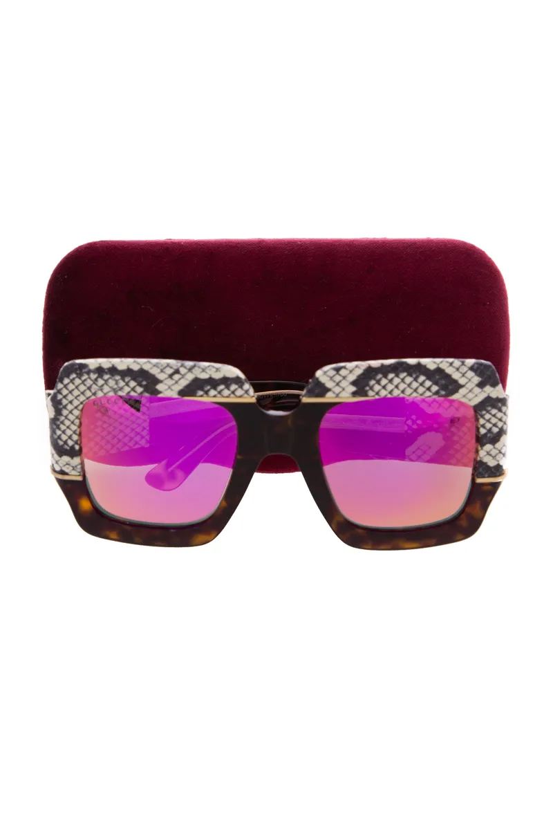 Snakeskin Oversized Sunglasses