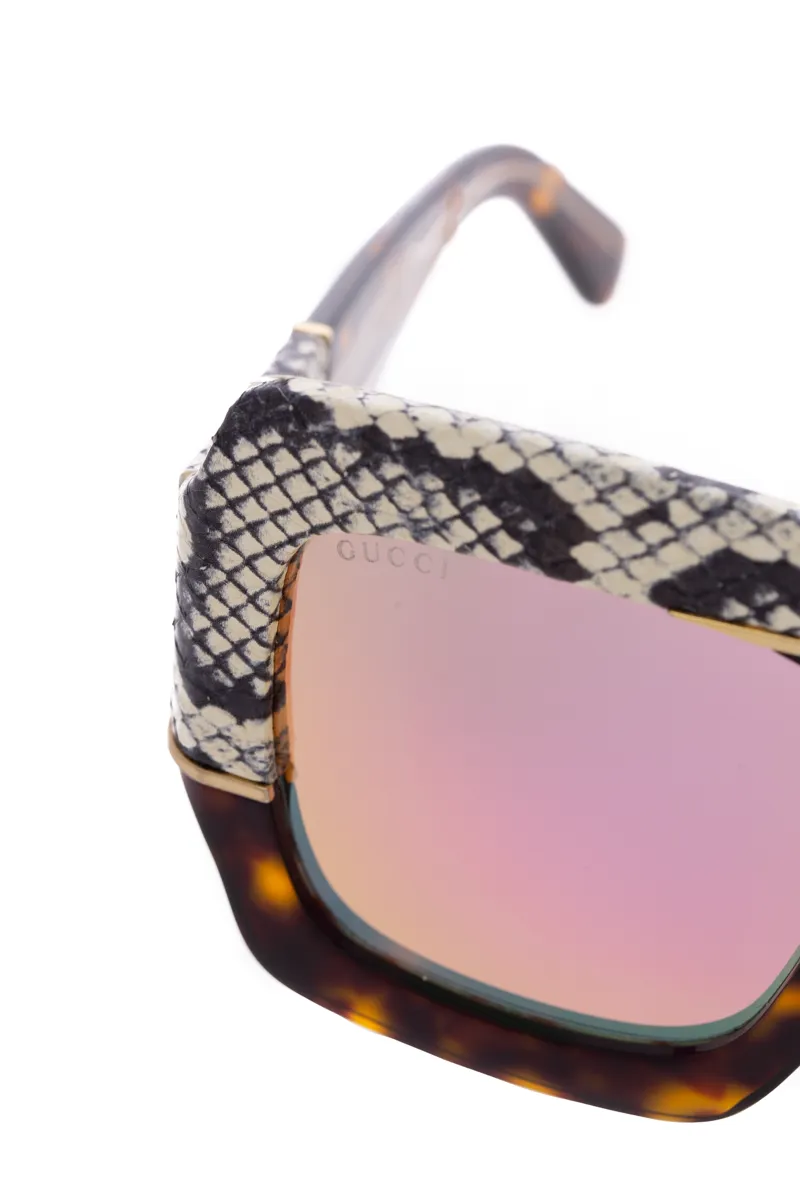 Snakeskin Oversized Sunglasses