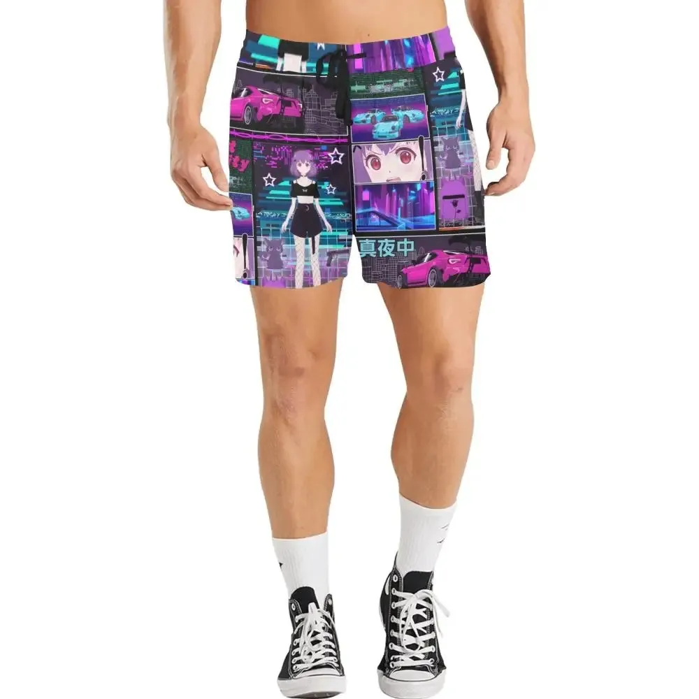 Soft Polyester Men’s Shorts for Y2K Style Comfort