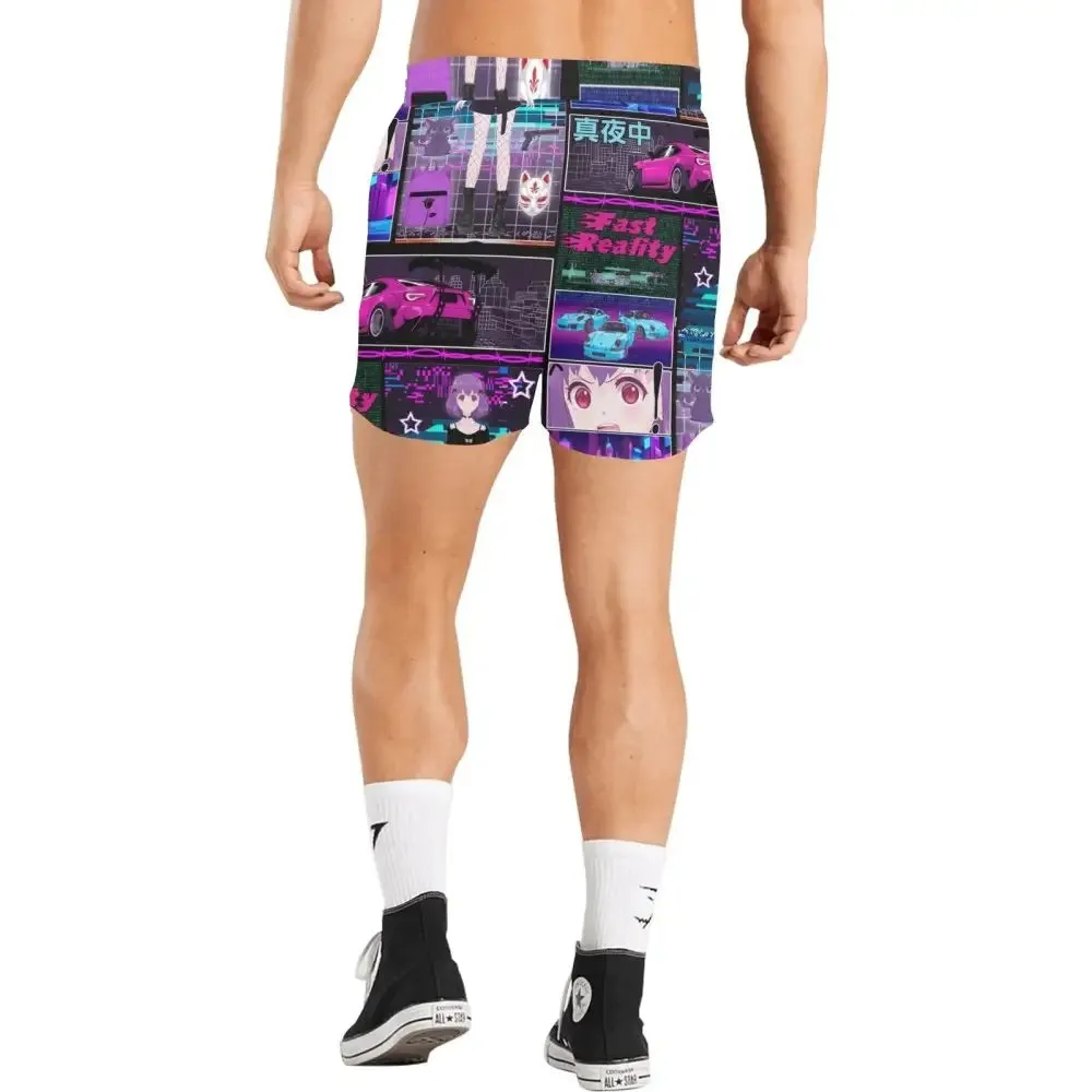 Soft Polyester Men’s Shorts for Y2K Style Comfort