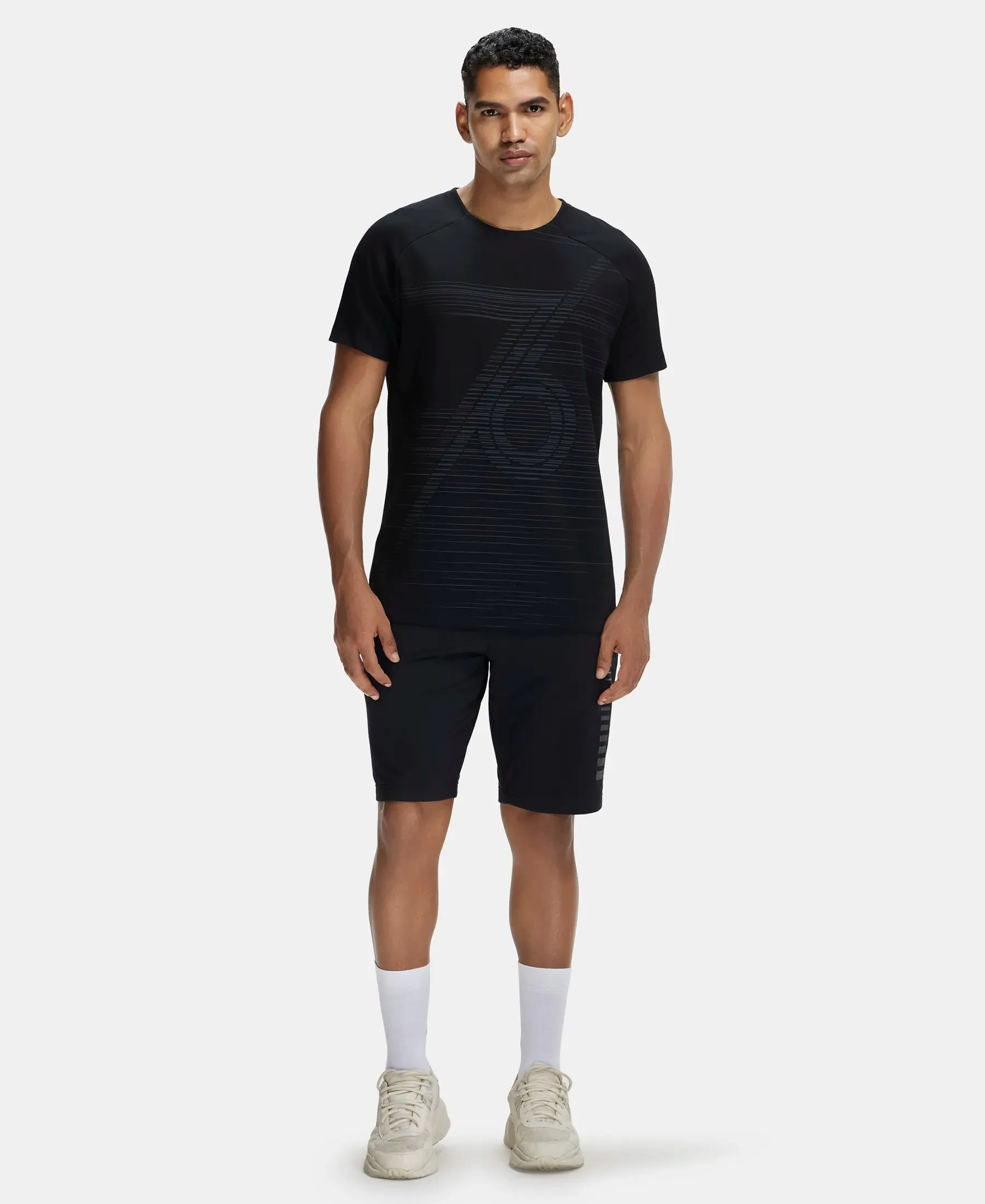 Soft Touch Microfiber Elastane Stretch Shorts with Back Zipper Pocket and StayFresh Treatment - Black