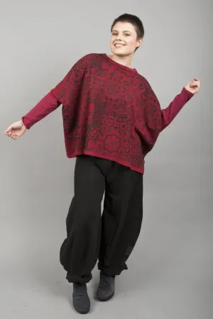 Square Pullover Rouge Printed-Blue Fish Clothing