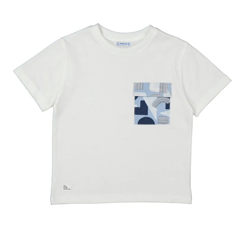 SS25 Mayoral - White T-Shirt and Blue Short Set