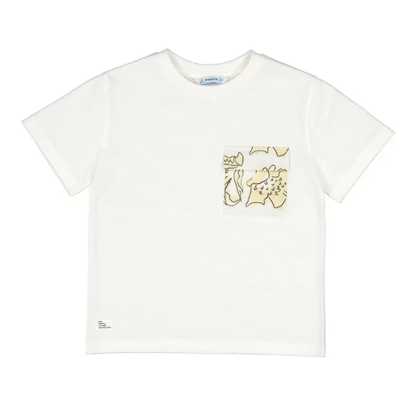 SS25 Mayoral - White T-Shirt and Stone Short Set