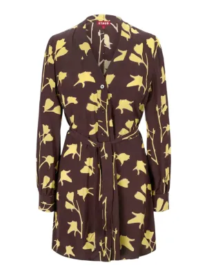 Staud Babs Dress in Earth Pressed Floral