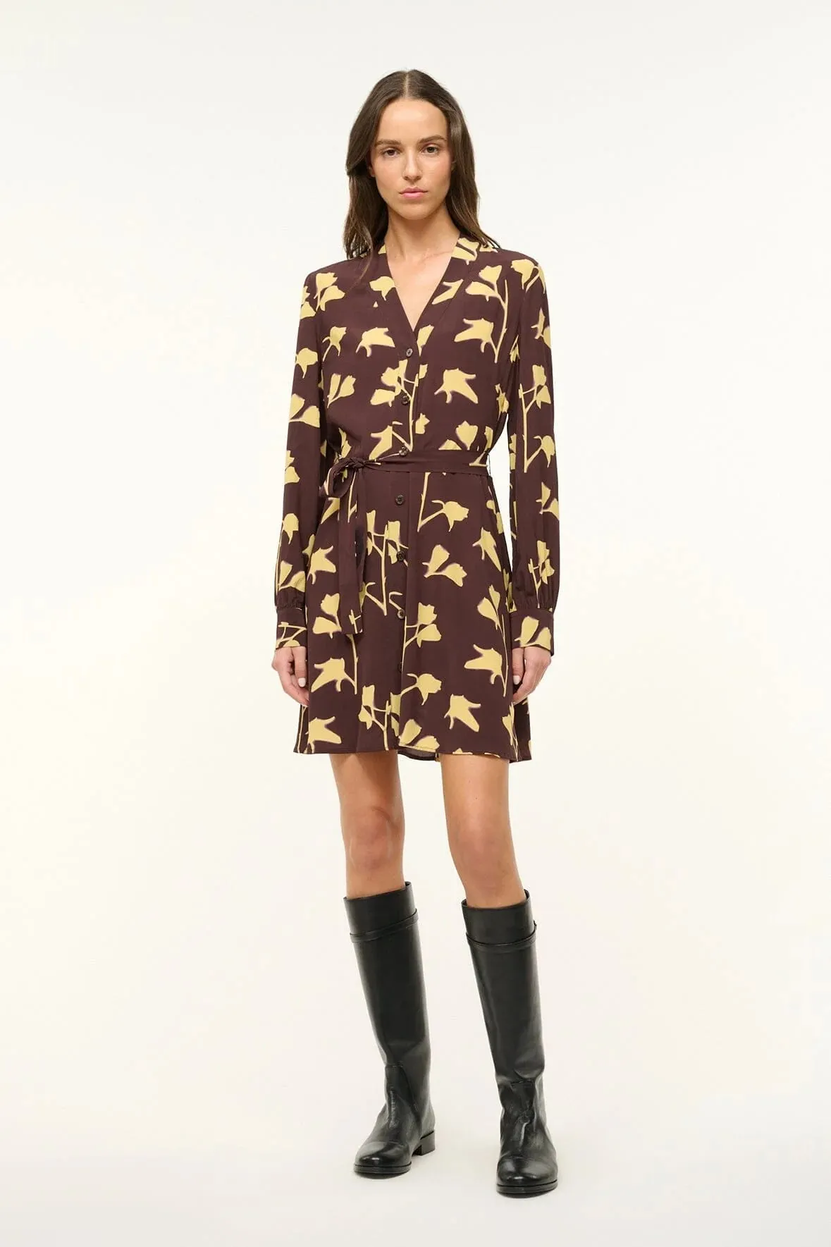 Staud Babs Dress in Earth Pressed Floral