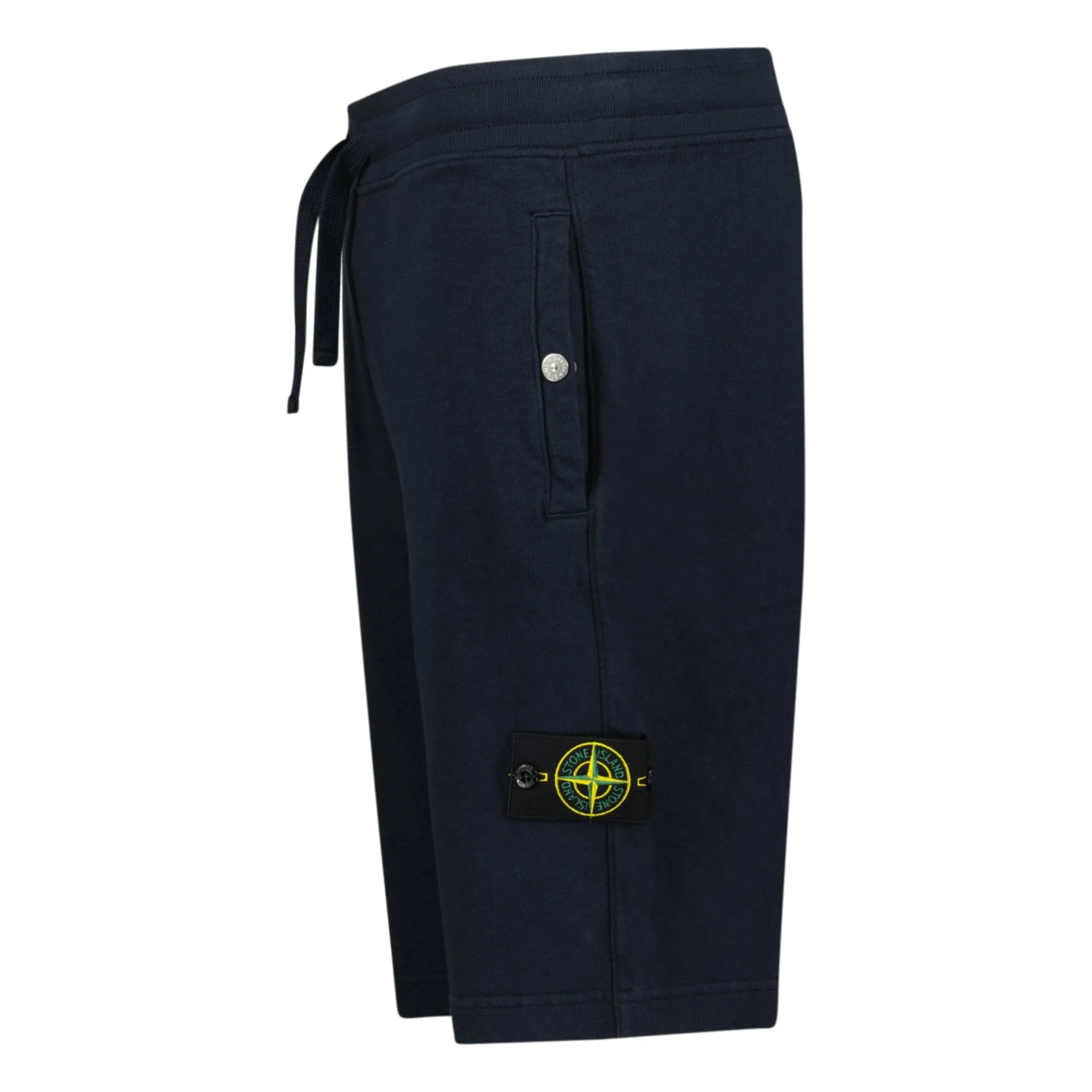 STONE ISLAND BADGE BERMUDA SWEAT SHORTS NAVY