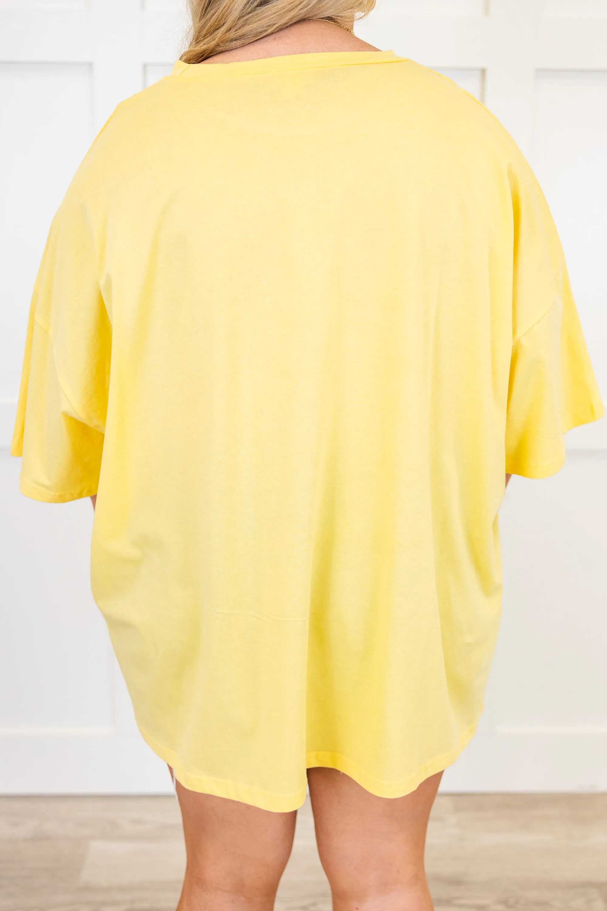 Stop And Watch The Sunset Boyfriend Tee, Butter Yellow