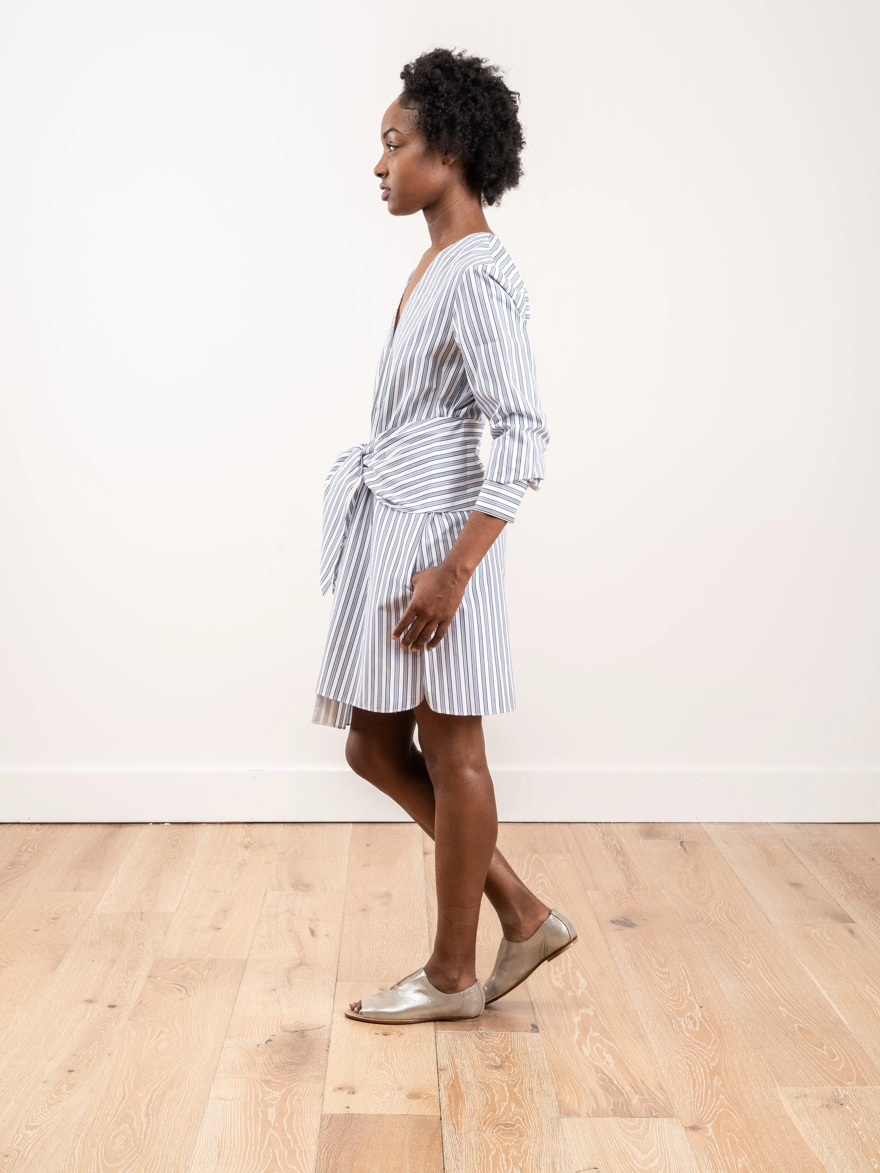 stripe vneck shirtdress