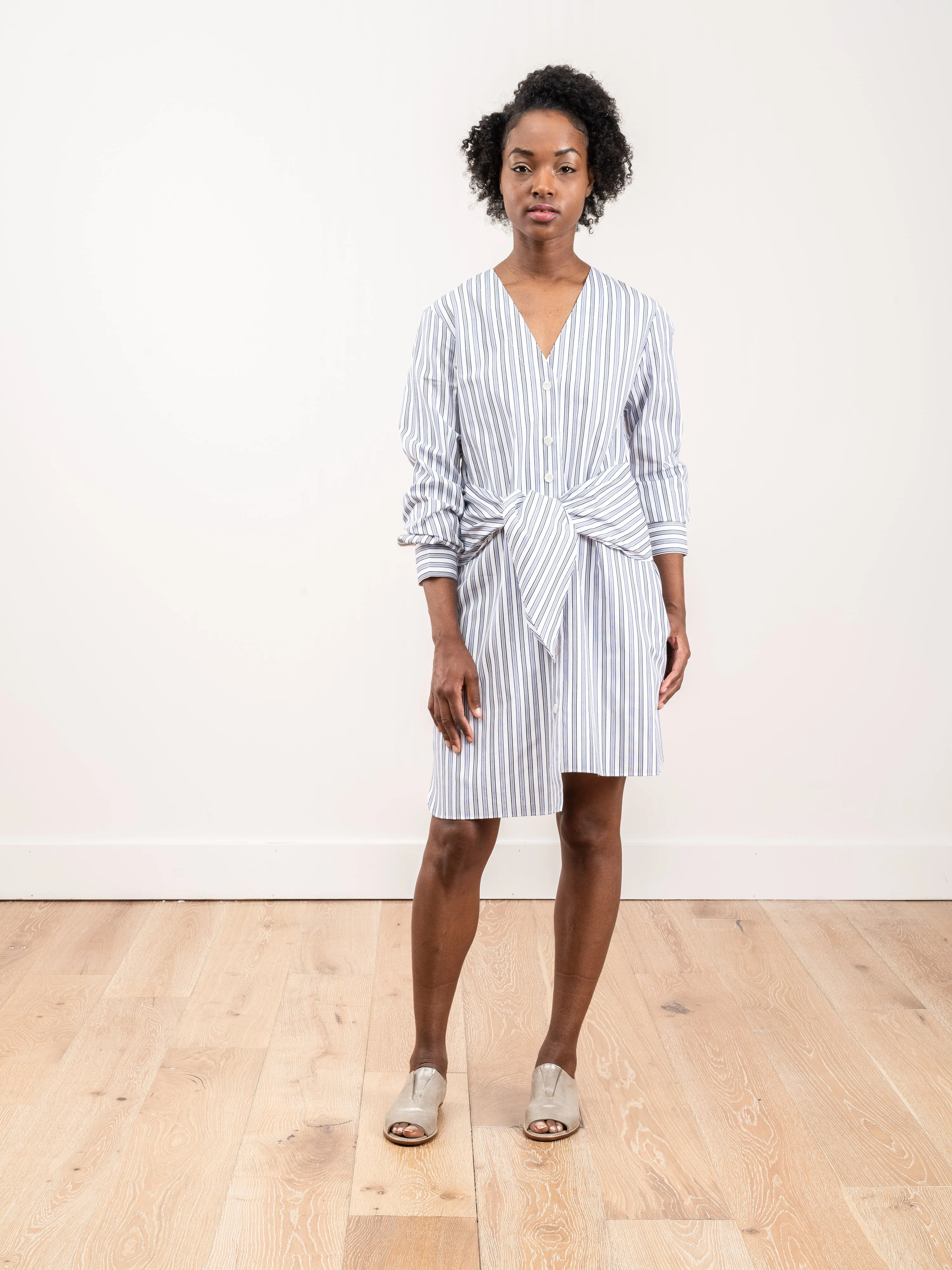 stripe vneck shirtdress