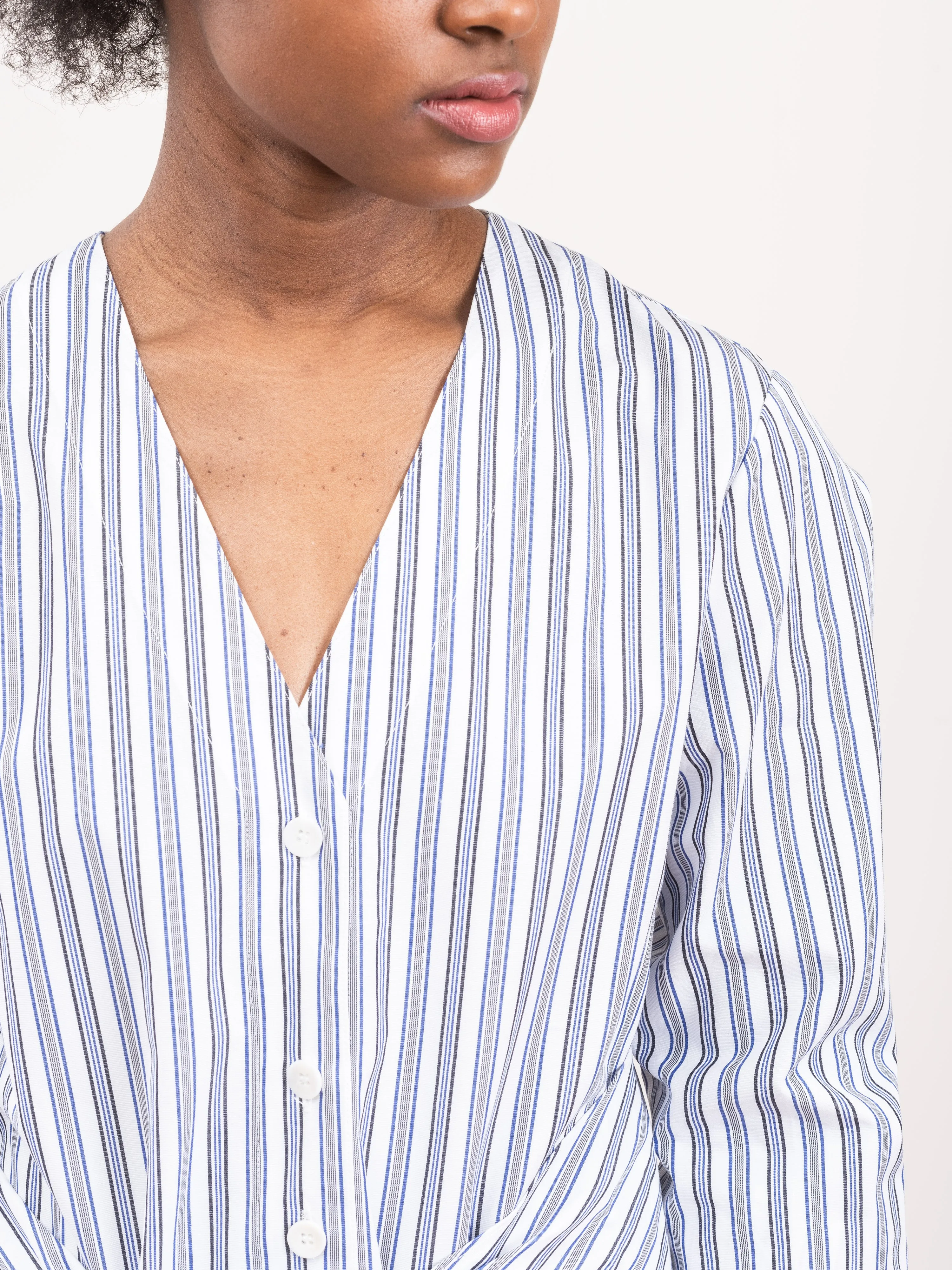 stripe vneck shirtdress