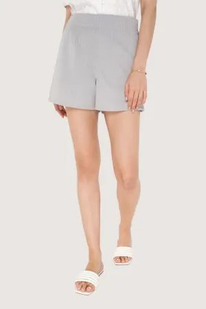 Striped Pleated Pull Up Shorts