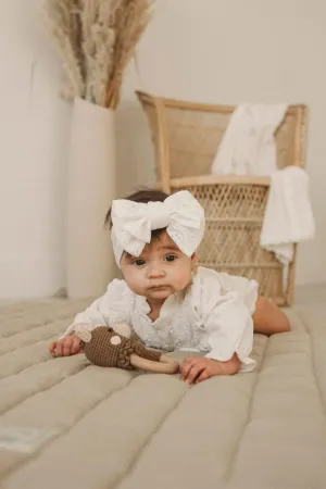 Summer Embroidery Oversized Bow