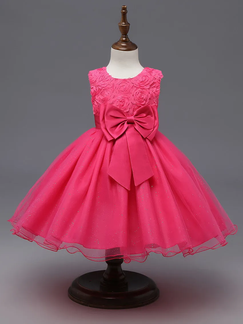 Summer flower princess girl dress lace rose Party Wedding Birthday girls dresses clothes princess tutu kids dress elegant