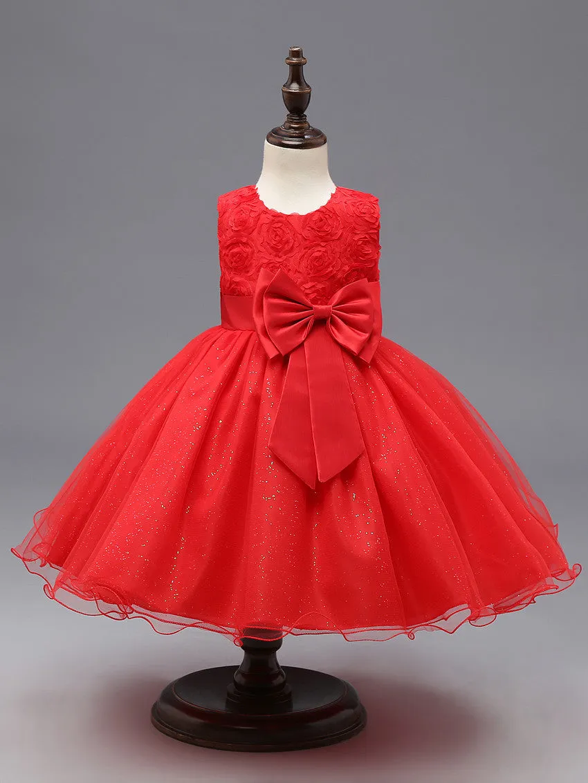 Summer flower princess girl dress lace rose Party Wedding Birthday girls dresses clothes princess tutu kids dress elegant