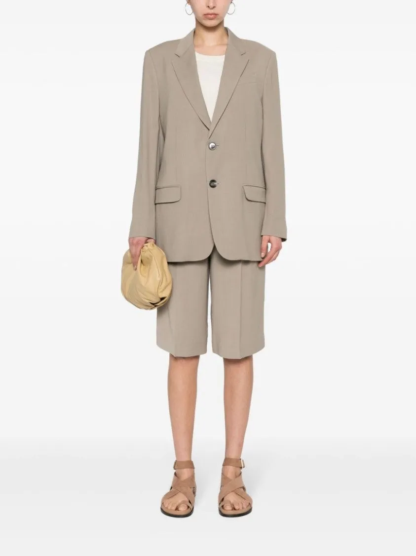 Taupe Brown Tailored Knee Shorts