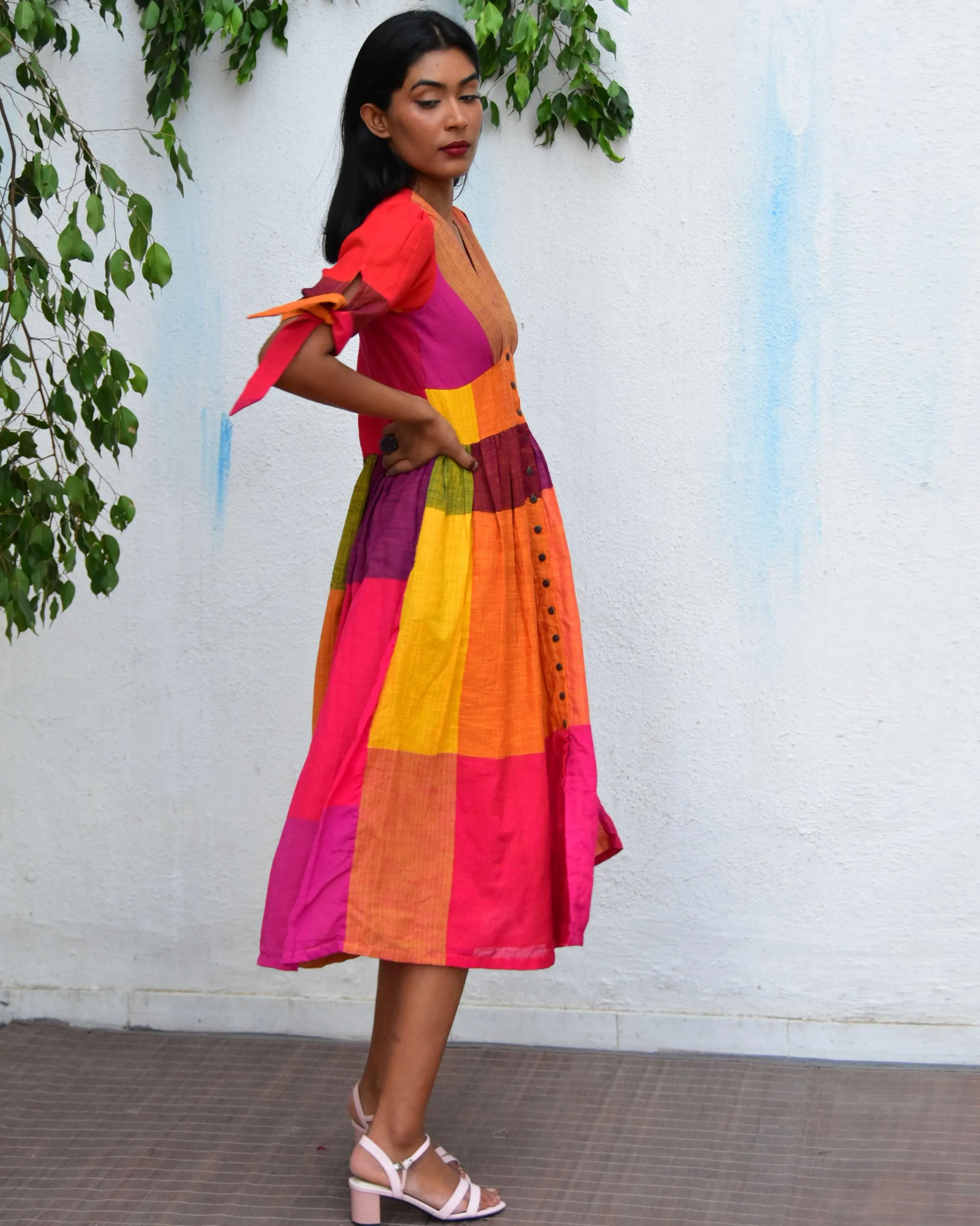 Technicolor Handwoven Cotton Dress - Rc