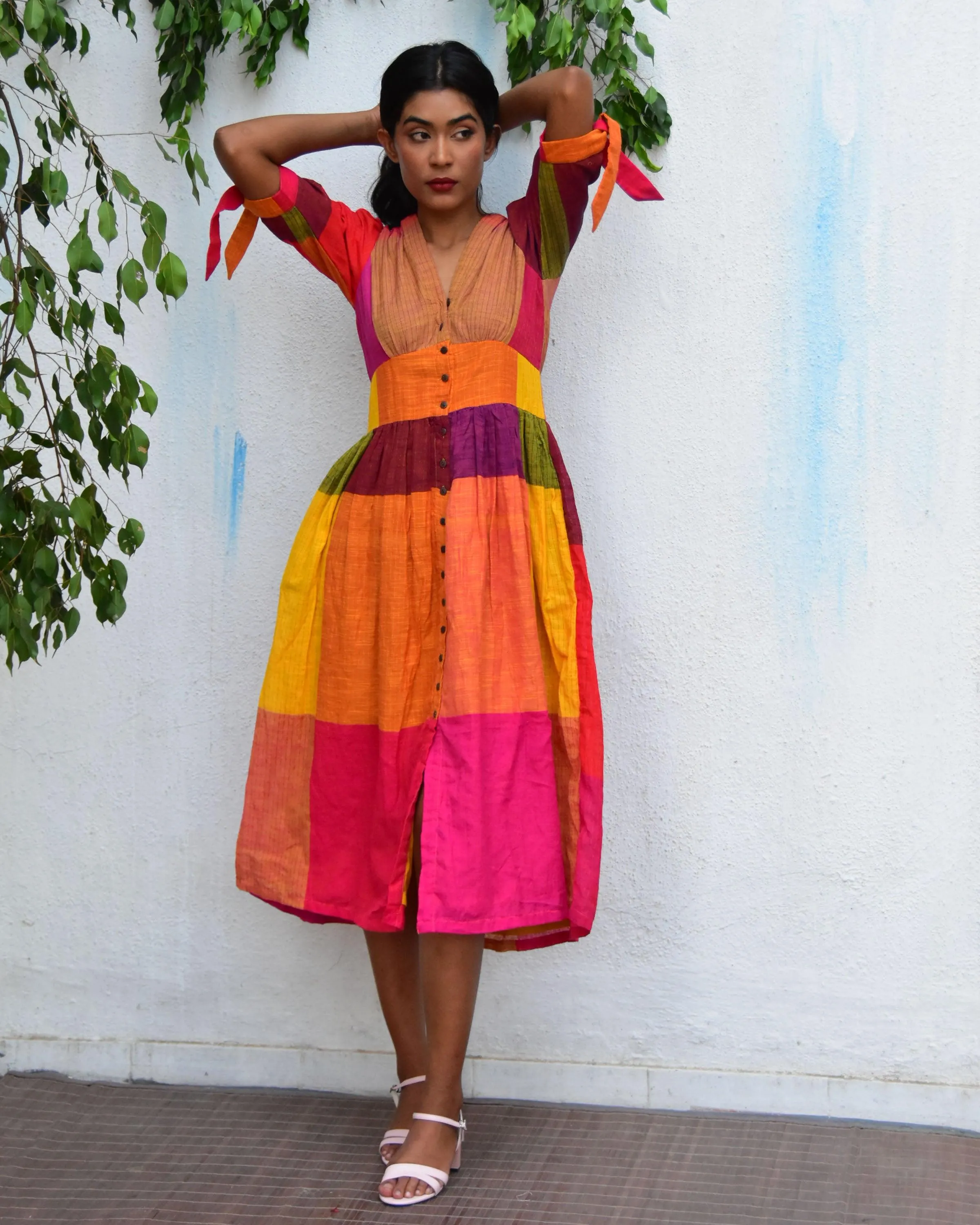 Technicolor Handwoven Cotton Dress - Rc