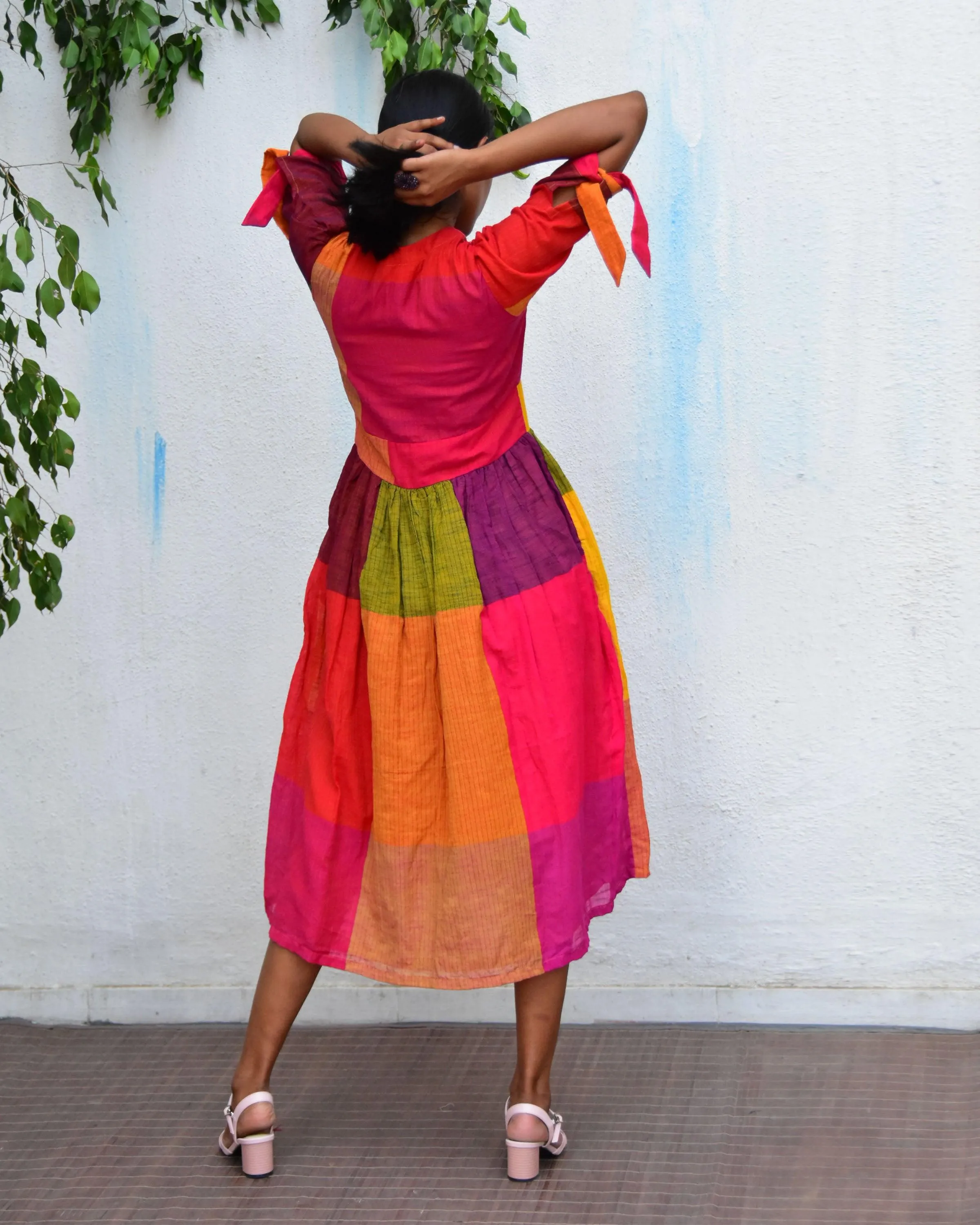 Technicolor Handwoven Cotton Dress - Rc