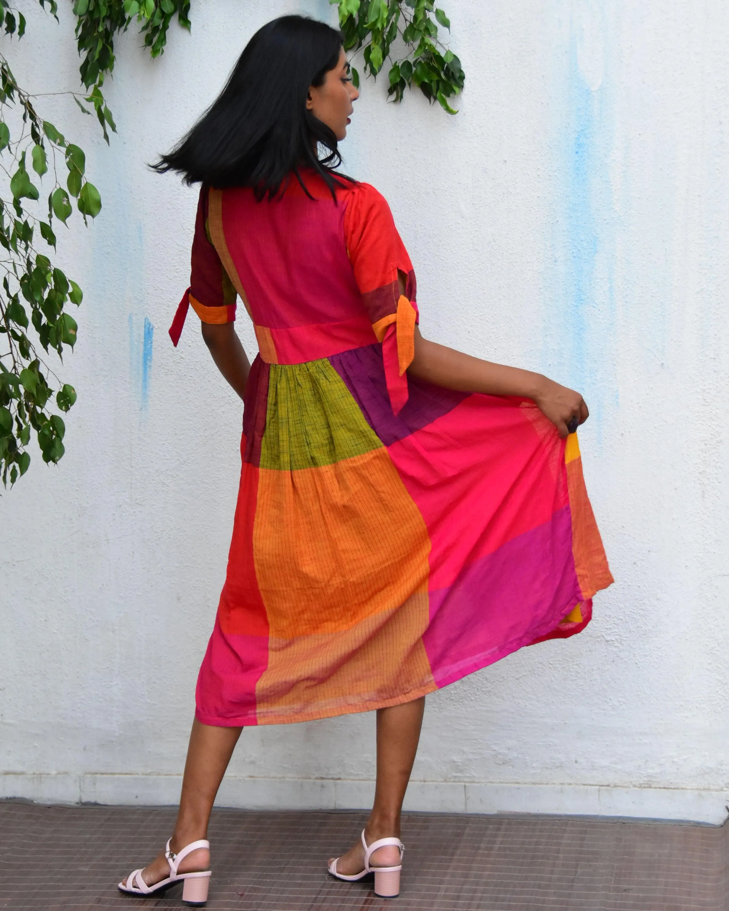 Technicolor Handwoven Cotton Dress - Rc