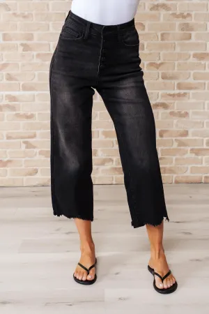 The Alesha- Button Fly Wide Leg Crop Judy Blue Jeans